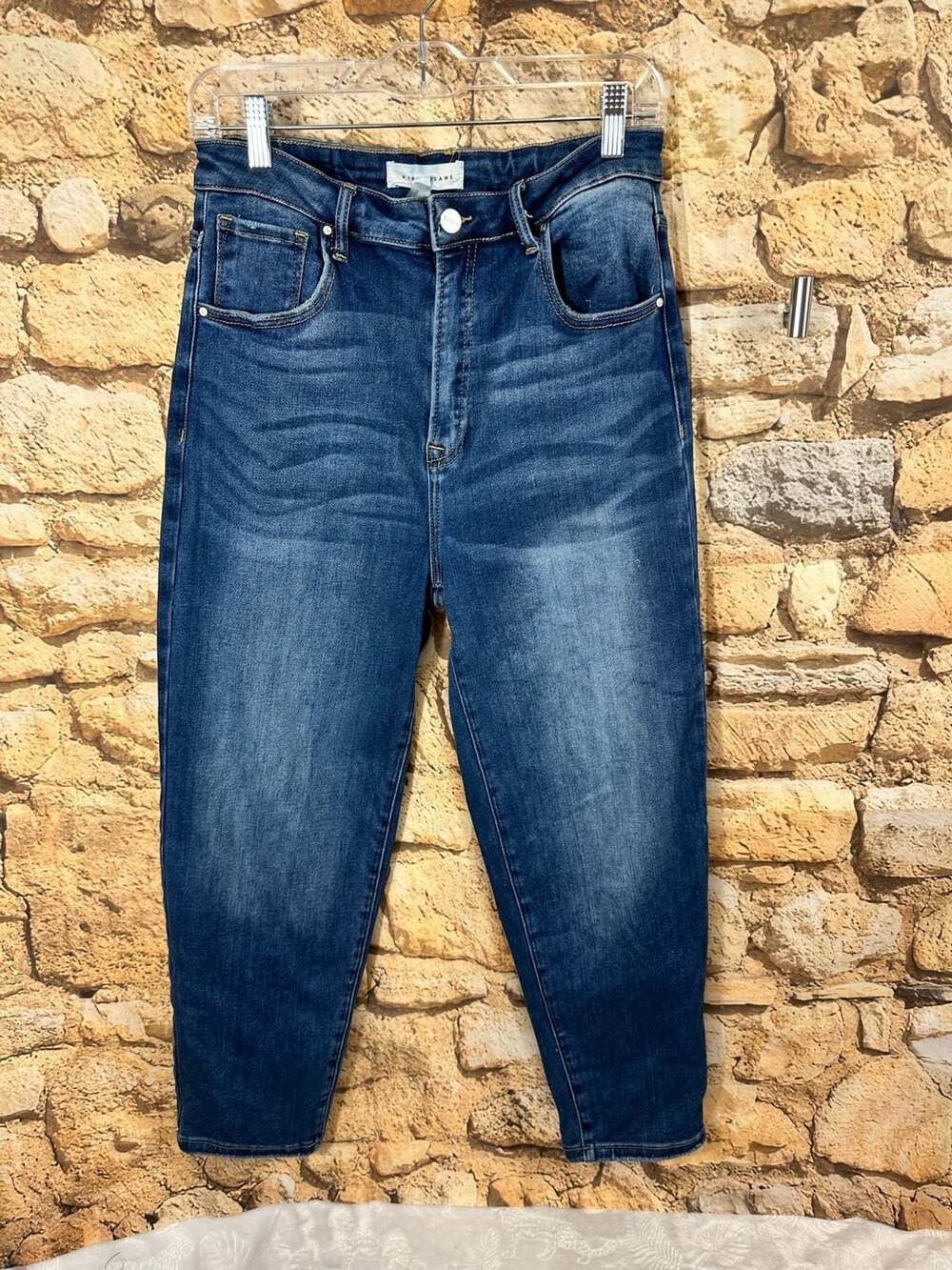 Risen Jeans Size 11/30 Blue Denim Cuffed Ankle Pants